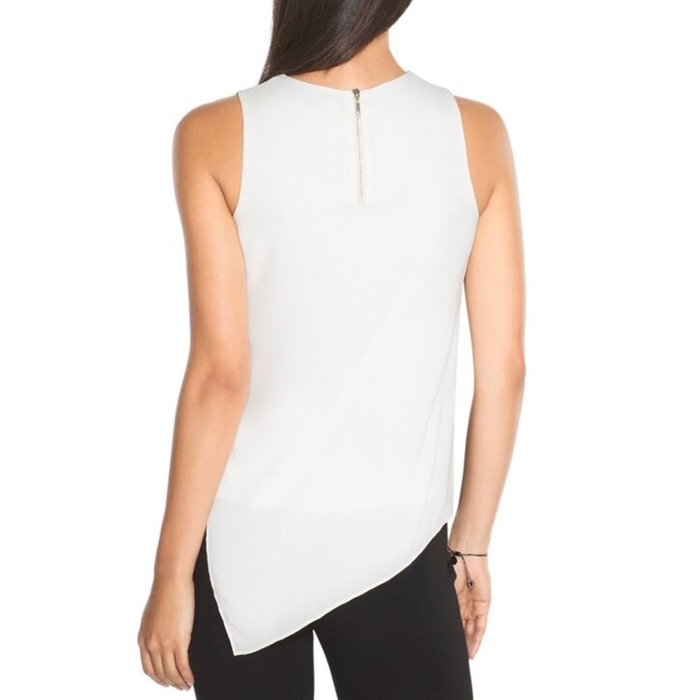 WHBM NWT black/cream Overlay Shell top - Picture 2 of 8